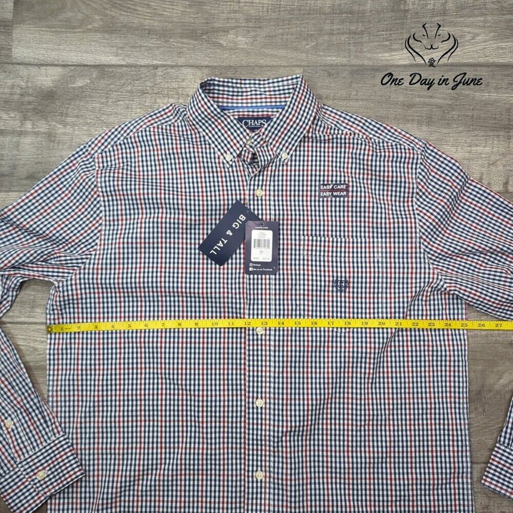 Chaps Big & Tall Long Sleeve Button Down Short Size LT - Picture 3 of 5